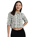 TAGAS Women39s Printed Short Sleeve Crop Shirt