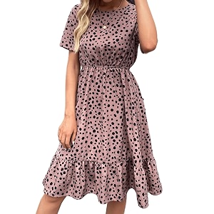 TAGAS Womens Rayon Fit and Flare Knee-Length