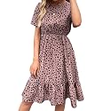 TAGAS Women39s Rayon Fit and Flare Knee-Length