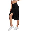 Tagas Women High Waist Denim Midi Skirt