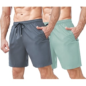 TAGDO Mens Athletic Shorts with Zipper Pockets
