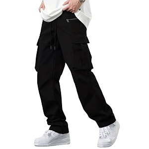 TAGDO Mens Casual Techwear Drawstring Cargo Pants