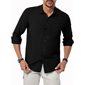 TAGDO Mens Cotton Blend Full Sleeve Solid