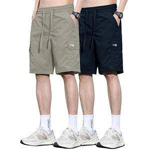 tagdo men39s cotton cargo shorts with multi pockets  lightweight casual outdoor shorts pant for men  elastic waist drawstring utility shorts for hiking camping and daily wear 2048