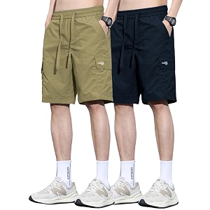 tagdo men39s cotton cargo shorts with multi pockets  lightweight casual outdoor shorts pant for men  elastic waist drawstring utility shorts for hiking camping and daily wear 2048