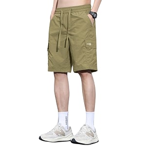 tagdo men39s cotton cargo shorts with multi pockets  lightweight casual outdoor shorts pant for men  elastic waist drawstring utility shorts for hiking camping and daily wear 2048