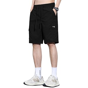 tagdo men39s cotton cargo shorts with multi pockets  lightweight casual outdoor shorts pant for men  elastic waist drawstring utility shorts for hiking camping and daily wear 2048