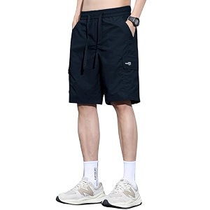 tagdo men39s cotton cargo shorts with multi pockets  lightweight casual outdoor shorts pant for men  elastic waist drawstring utility shorts for hiking camping and daily wear 2048