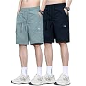 TAGDO Men's Cotton Cargo Shorts with Multi Pockets | Lightweight Casual Outdoor Shorts Pant for Men | Elastic Waist Drawstring Utility Shorts for Hiking, Camping and Daily Wear (2048)