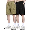 TAGDO Men's Cotton Cargo Shorts with Multi Pockets | Lightweight Casual Outdoor Shorts Pant for Men | Elastic Waist Drawstring Utility Shorts for Hiking, Camping and Daily Wear (2048)