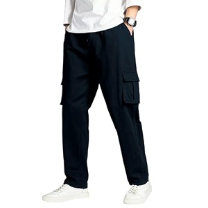 TAGDO Men Flap Pocket Drawstring Waist Trousers