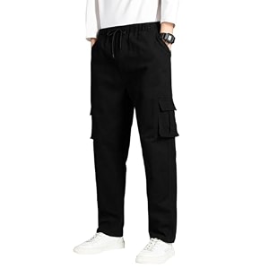 TAGDO Men Flap Pocket Drawstring Waist Trousers