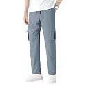 TAGDO Men Flap Pocket Drawstring Waist Trousers