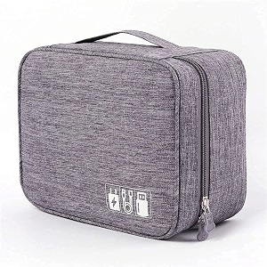 electronic accessories bag for usb cables hard disk power bank hdd sd card adapters earphone mobilephone chargers wires gadget and cable travel organizer bag gray