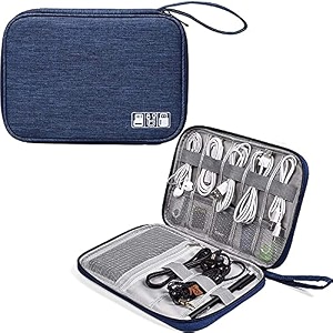 tagpr electronic accessories bag for usb cables hard disk power bank hdd sd card adapters earphone mobilephone chargers wires gadget and cable travel organizer bag type 1  blue