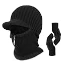 TAGVO Winter Knitted Balaclava Beanie Hat Warm Cycling Ski Mask, Women Windproof Hood, Balaclavas Heavyweight Thermal Fleece