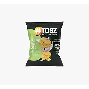 tagz popped potato chips - cream onion divin - 44gm each  pack of 8