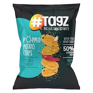 tagz popped potato chips i low fat chips i healthy snacks i no trans fat i no artificial additives masala trekkin