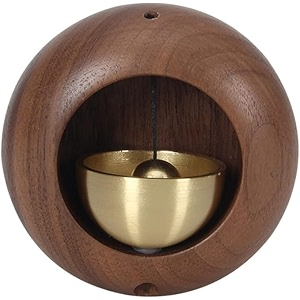 tahera japanese style round dopamine brass wooden door bell chime for home korean wireless calling ding dong bell for office and outside call bell for home patient entry alert chime