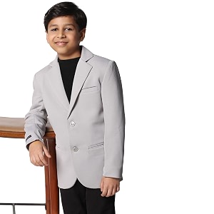 tahvo blazer for boys  lycra blend regular fit with notched lapel and side vents