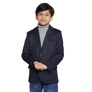 tahvo blazer for boys  lycra blend regular fit with notched lapel and side vents