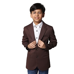 tahvo blazer for boys  lycra blend regular fit with notched lapel and side vents
