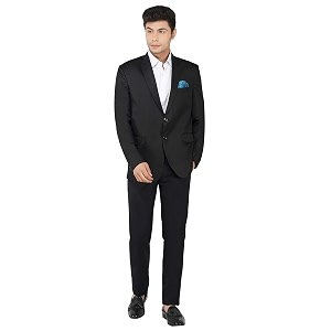 TAHVO Grey Notched Lapel Blazer with Hanky