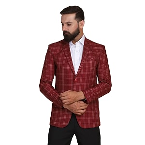 TAHVO Grey Notched Lapel Blazer with Hanky