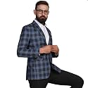 TAHVO Grey Notched Lapel Blazer with Hanky