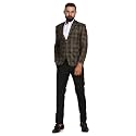 TAHVO Grey Notched Lapel Blazer with Hanky