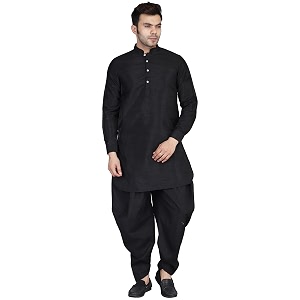 TAHVO Mens Casual Cotton Kurta Shirt Short