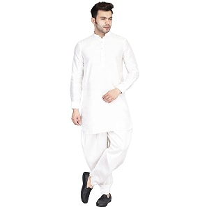 TAHVO Mens Casual Cotton Kurta Shirt Short