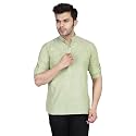 TAHVO Men39s Casual Cotton Kurta Shirt Short