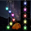 TAIGA Antique Latern Solar Power Wind Chimes for Balcony &amp; Outdoor Home Decoration | Color Changing Hanging LED Lights | Gift Item | Positive Energy Creator in Garden