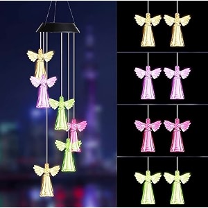 taiga flag in heart solar power wind chimes for balcony amp outdoor home decoration  color changing hanging led lights  gift item  positive energy creator in garden multi color