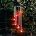 Taiga Red Humming Bird with Hang Tag Solar Power Wind Chimes for Balcony Outdoor &amp; Home Decoration | Color Changing Hanging Led Lights | Gift Item | Positive Energy Creator in Garden