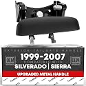 Tailgate Handle Assembly, Upgraded Metal - Compatible with 1999-2007 Chevrolet Silverado 1500, 2500, 3500; 1999-07 GMC Sierra 1500, 2500, 3500 (Classic, HD) - Textured - OEM 15997911, 77488, 15228540