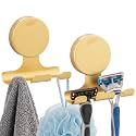 TAILI 2 Pack Heavy-Duty Suction Cup Razor Holder for Shower, Gold