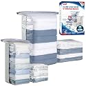 TAILI 6 Pack Vacuum Storage Bags, Cube Combo (3 Jumbo+3 Medium), Cream
