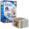 TAILI 6 Pack Vacuum Storage Bags, Medium Cube (25x19x11 Inch), Clear