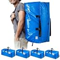 TAILI Blue Heavy Duty Moving Bags, Clothing Storage Bags with Sturdy Zipper and Strong Handles, Clothes Storage Bins, Extra Large Tote Bag for Moving Supplies, Better than Moving Boxes (4-Pack)