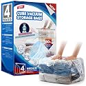 TAILI Cube Vacuum Storage Bags, 4 Pack Medium Size (25x19x11 Inch), Clear