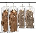 TAILI Hanging Vacuum Storage Bags for Clothes Space Saver 4 Combo Clear