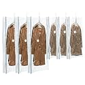 TAILI Hanging Vacuum Storage Bags for Clothes Space Saver 6 Combo Cream