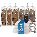 TAILI Hanging Vacuum Storage Bags for Clothes,6 Combo with Pump