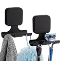 TAILI Stainless Steel Suction Cup Razor Holder Heavy-Duty 2 Pack, Black