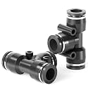 TAILONZ 1/2" Push to Connect Tee Fitting 3-Way for 1/2" Tube PE-1/2 10Pcs
