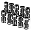 TAILONZ 1/4" Push to Connect Straight Fitting for 1/4" Tube PU-1/4 10Pcs