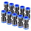 TAILONZ 1/4" Push to Connect Straight Fitting for 1/4" Tube PU-1/4 10Pcs