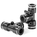 TAILONZ 1/4" Push to Connect Tee Fitting 3-Way for 1/4" Tube PE-1/4 20Pcs